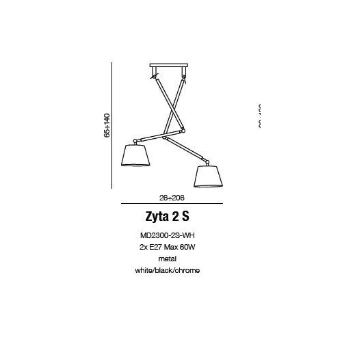 Lampa sufitowa wisząca  ZYTA PENDANT 2S AZ1846 + AZ2597 - Lampy Azzardo