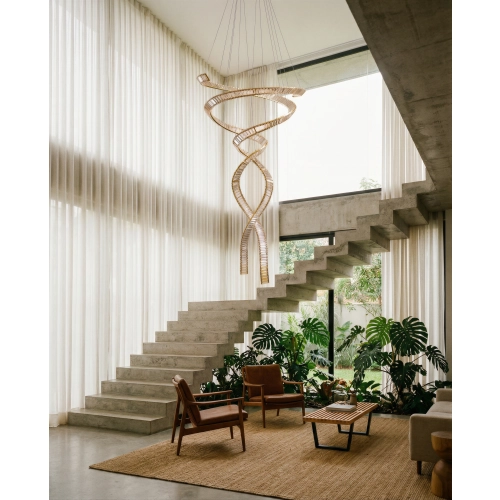 Lampa wisząca złota kryształowa 4-punktowa AZ6898 z serii SPARK SPIRAL - Azzardo