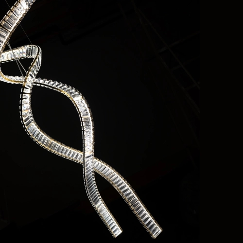 Lampa wisząca złota kryształowa 4-punktowa AZ6898 z serii SPARK SPIRAL - Azzardo
