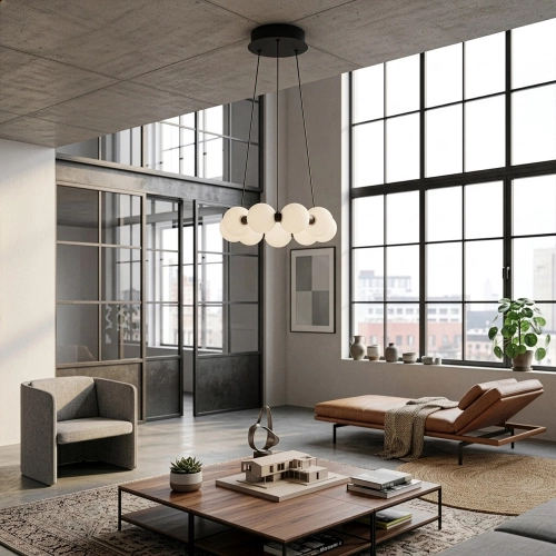 Lampa wisząca aluminiowa czarno-biała 9-punktowa AZ6894 z serii PERLA - Azzardo