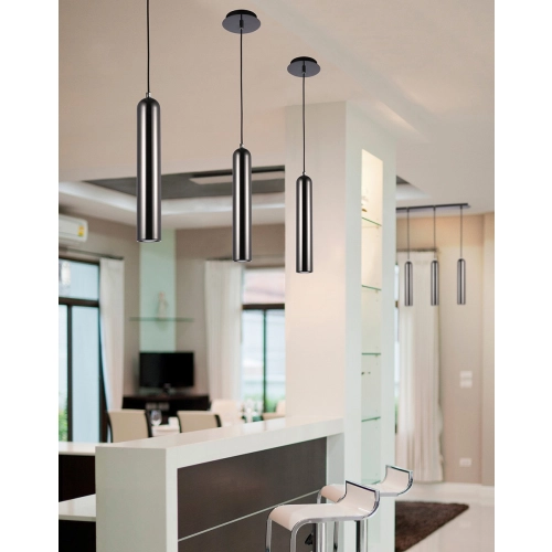 Lampa wisząca metalowa czarno-chromowa 1-punktowa AZ1236 z serii TUBO - Azzardo