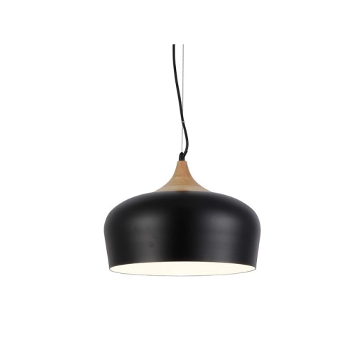 Lampa wisząca metalowa czarna z drewnem 36cm AZ1331 z serii PARMA - Azzardo