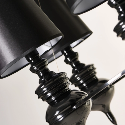 Lampa wisząca czarna z tkaniny 6-punktowa AZ1379 z serii BAROCO - Azzardo