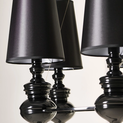 Lampa wisząca czarna z tkaniny 6-punktowa AZ1379 z serii BAROCO - Azzardo