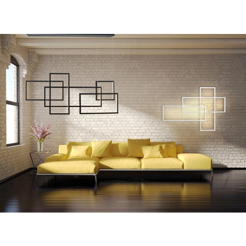 Lampa wisząca metalowa czarna prostokątna AZ2850 z serii RING QUADRATUS - Azzardo