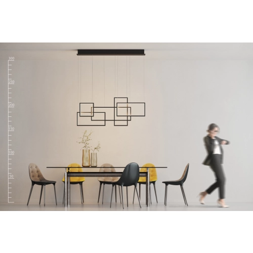 Lampa wisząca metalowa czarna prostokątna AZ2850 z serii RING QUADRATUS - Azzardo