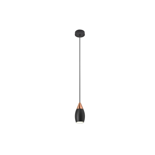 Lampa wisząca metalowa miedziana z czarnym kablem AZ3085 z serii Tentor - Azzardo