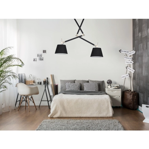 Lampa wisząca loft metalowa czarno-złota 2-punktowa AZ4191 z serii Zyta - Azzardo