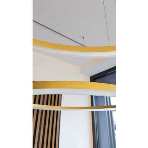 Lampa wisząca złota metalowa 3-okręgowa LED AZ4976 z serii RING HALO - Azzardo