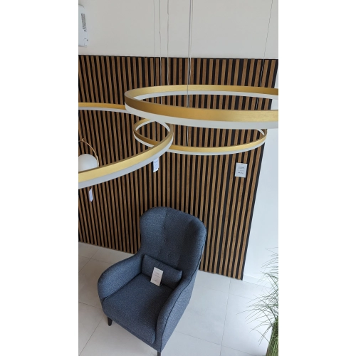 Lampa wisząca złota metalowa 3-okręgowa LED AZ4976 z serii RING HALO - Azzardo