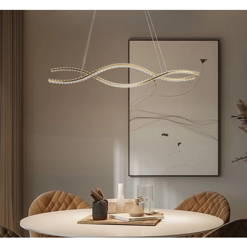 Lampa wisząca aluminiowa złota 120cm LED AZ6563 z serii SPARK WAVES - Azzardo