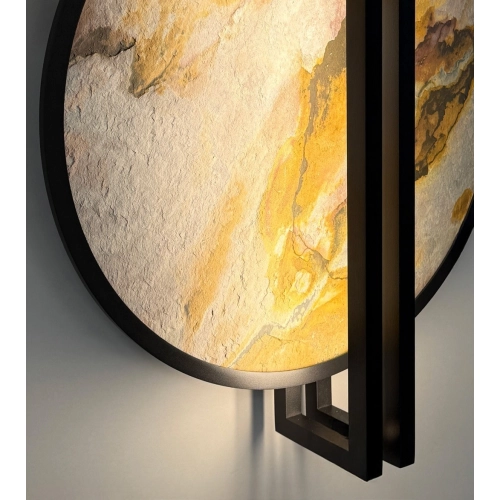 Kinkiet aluminiowy szary z kamieniem 42cm AZ6663 z serii SATURN - Azzardo