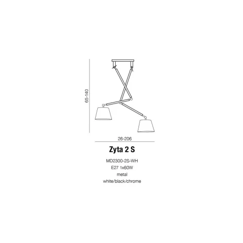 Lampa sufitowa wisząca ZYTA 2 S ALU/WH AZ2301 + AZ2599 – Lampy Azzardo