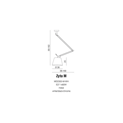 Lampa sufitowa wisząca ZYTA M ALU/GR AZ2304 + AZ2598 – Lampy Azzardo