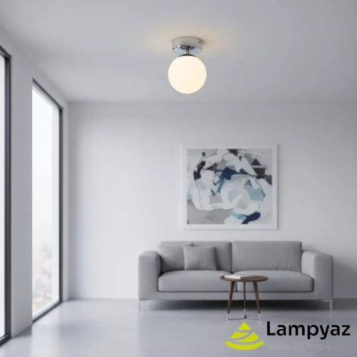 Plafon łazienkowy szklany biało-chromowy IP44 AZ2069 z serii TAO - Azzardo