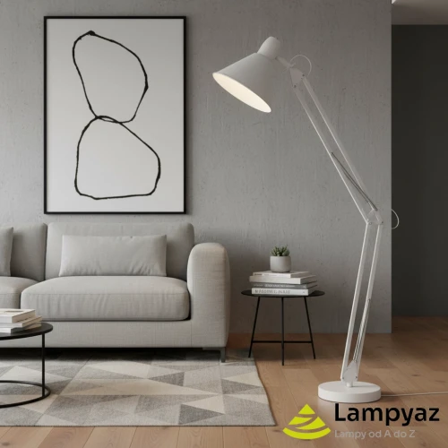Lampa podłogowa metalowa biała regulowana AZ2367 z serii KIPSAR - Azzardo