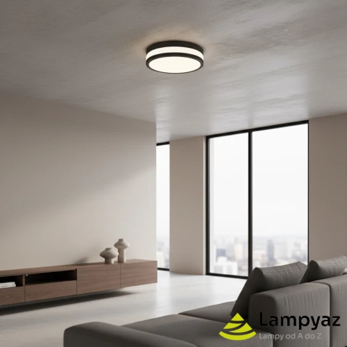 Plafon łazienkowy LED czarno-biały metalowy 22cm AZ4257 z serii Kari - Azzardo
