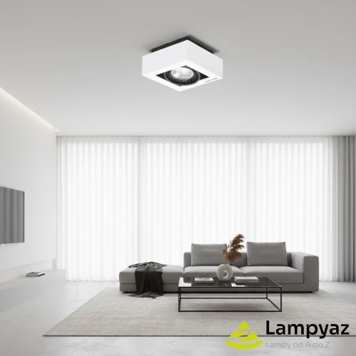 Lampa sufitowa metalowa kwadratowa biało-czarna AZ4436 z serii Nikea - Azzardo
