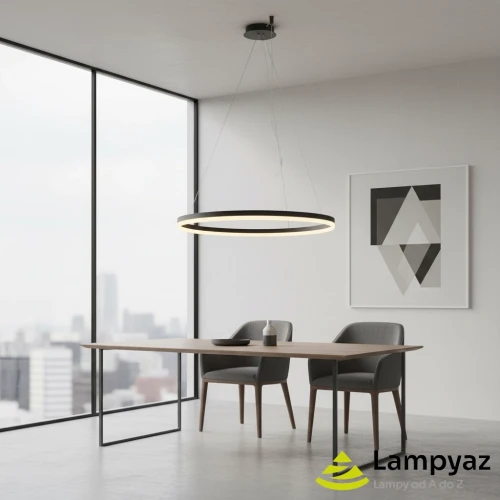 Lampa wisząca LED czarna metalowa okrągła 100cm AZ4963 z serii RING HALO PENDANT - Azzardo