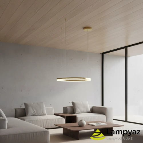 Lampa wisząca złota metalowa okrągła 60cm AZ4970 z serii RING HALO PENDANT - Azzardo