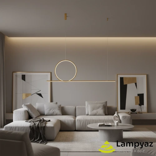 Lampa wisząca metalowa złota 120cm AZ5757 z serii PELLE - Azzardo