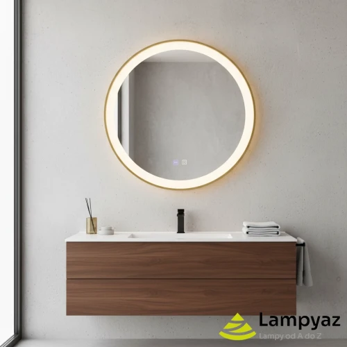 Lustro LED okrągłe złote 57cm AZ5820 z serii SERGIO - Azzardo