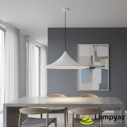 Lampa wisząca metalowa biała 70cm AZ5903 z serii KELDAN - Azzardo