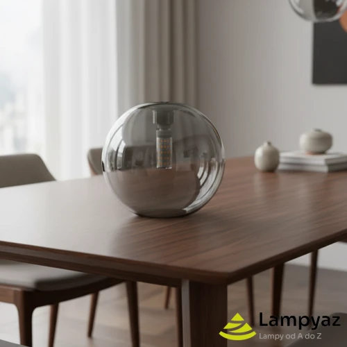 Klosz szklany dymiony okrągły 12cm AZ5956 z serii BUBBLES - Azzardo