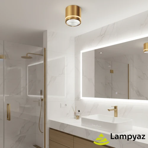 Plafon łazienkowy złoty LED 12W IP44 AZ6041 z serii VICI - Azzardo