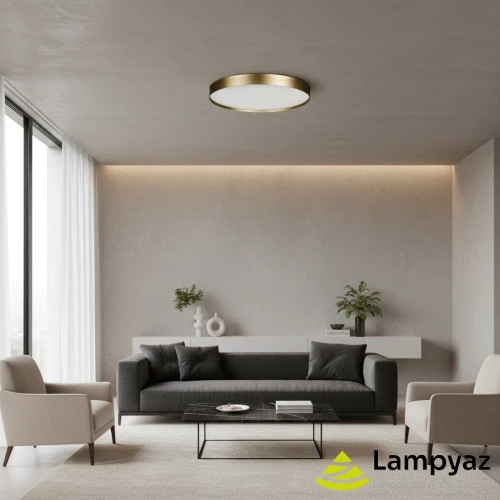 Lampa sufitowa złota okrągła 80cm LED AZ6332 z serii RANT - Azzardo