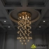 Lampa wisząca szklana złota 9-punktowa 60cm AZ3073 z serii Luvia - Azzardo
