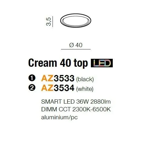 Plafon LED biały okrągły 40cm AZ3534 z serii SMART - Azzardo